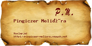 Pingiczer Melióra névjegykártya
